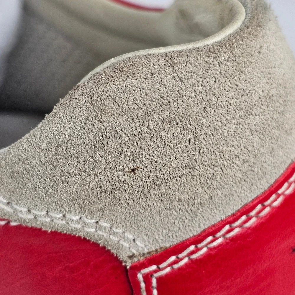 Vintage Prada Americas Cup Red Leather Grey Suede Sneakers E2003 39 Womens